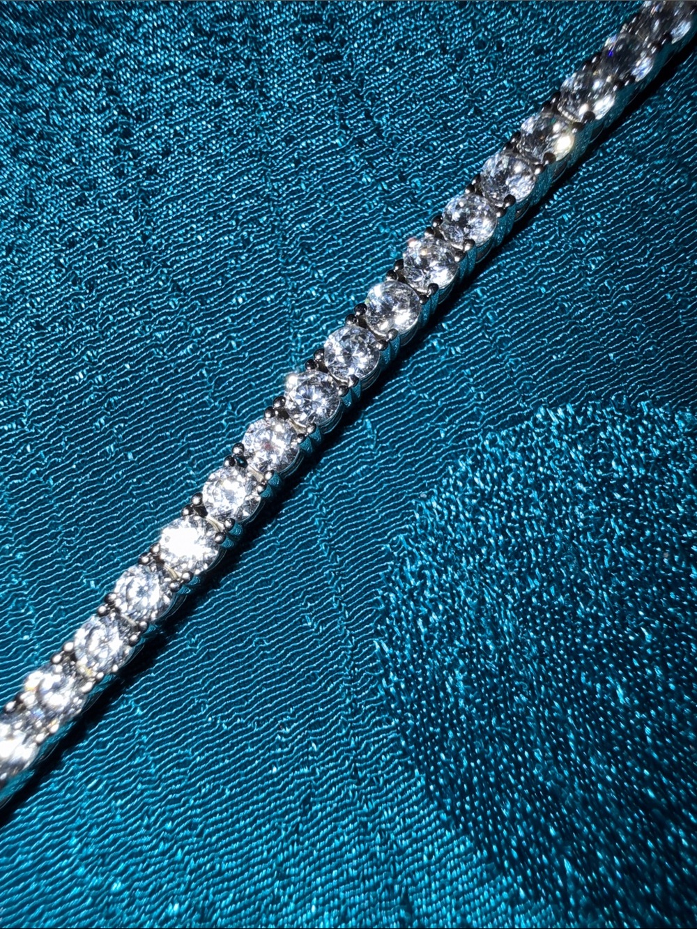 Silver tone CZ tennis bracelet